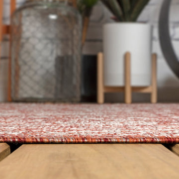 Tela Bohemian Textured Weave Floral Indoor/outdoor Area Rug
